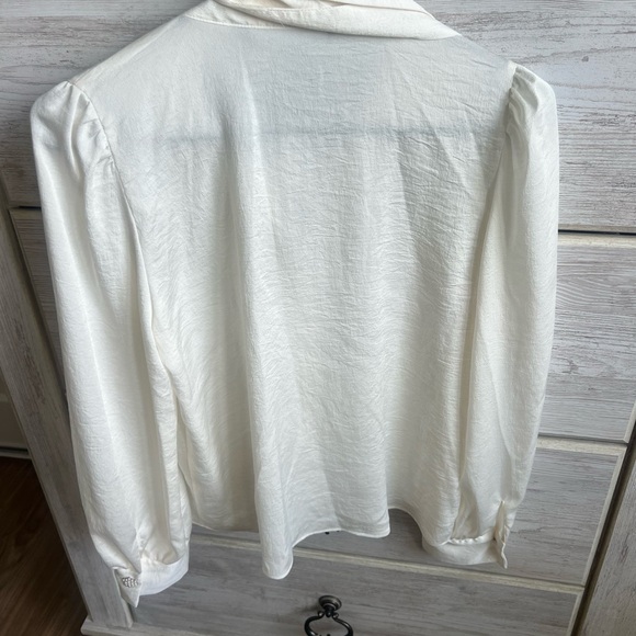Zara Off-White Blouse with Pearl Buttons - Picture 5 of 5